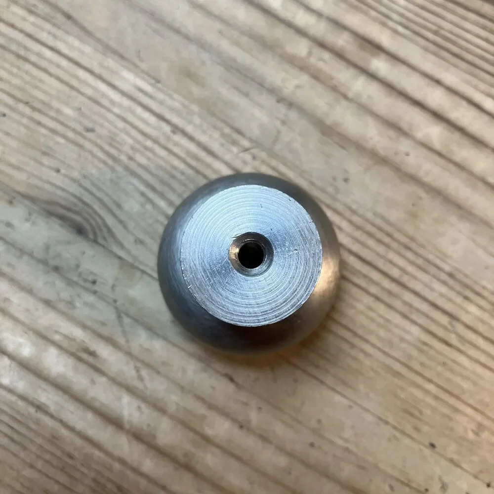 Lot Of 24 1.25 In Brushed Nickel Round Knob Heavy No Screws Previously Used
